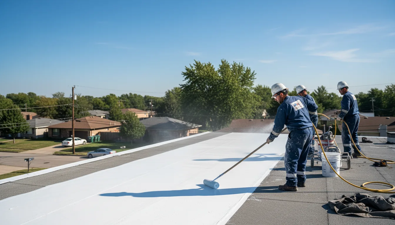 Commercial roof coating in Joy, IL near me